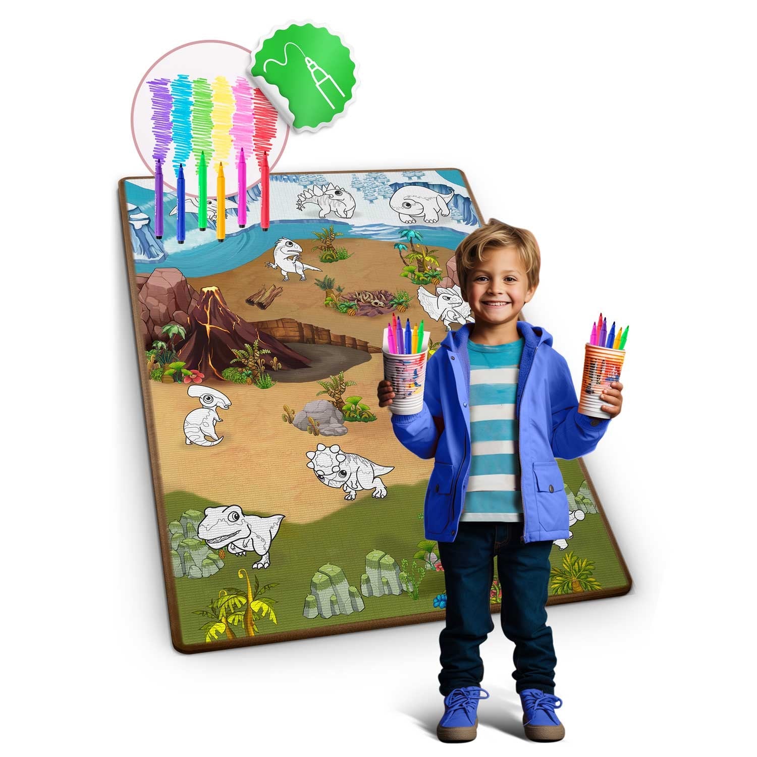 120 x 90 x 0,3 cm Ricokids RK-344 dažymo putų mata