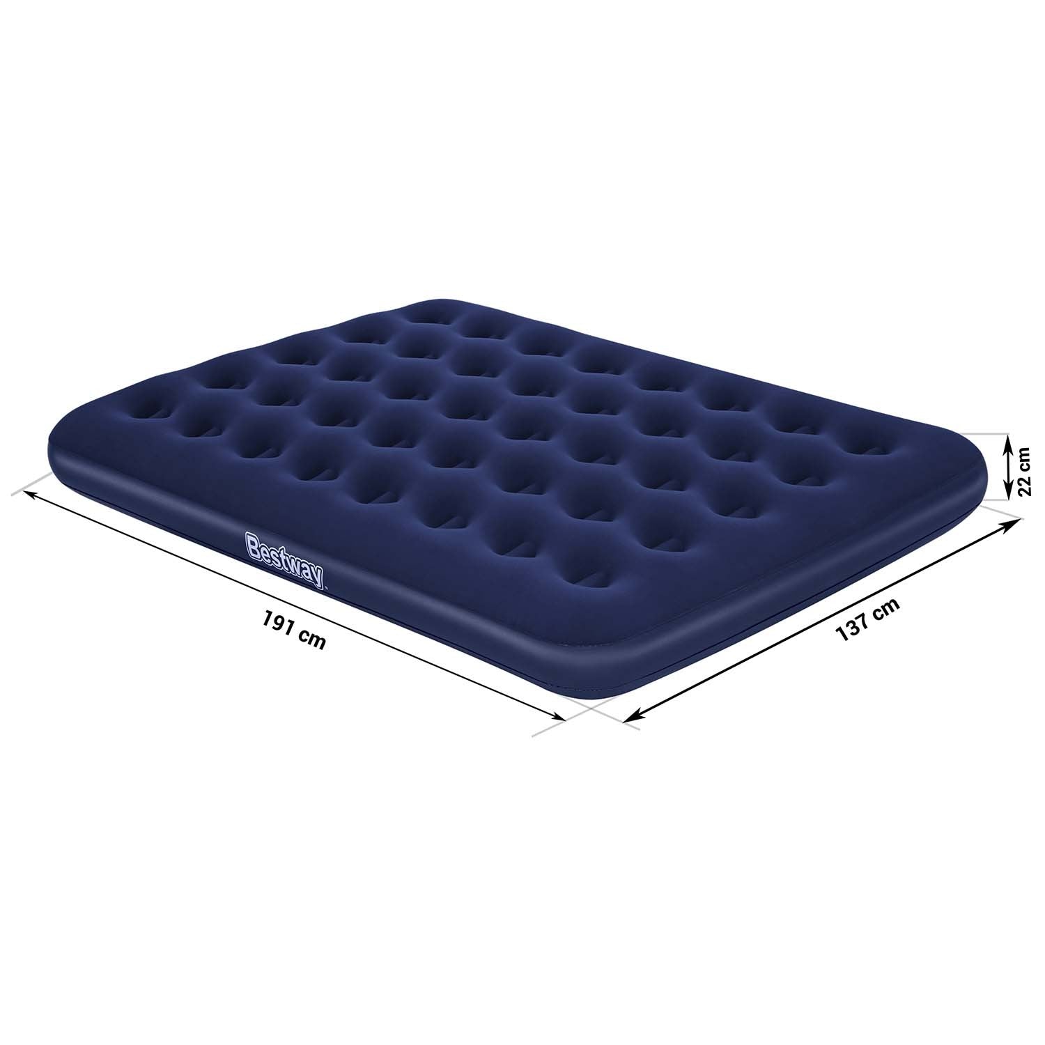 191x132x22 cm pučiamoji čiužinė su stūmokliniu siurbliu Bestway 67002