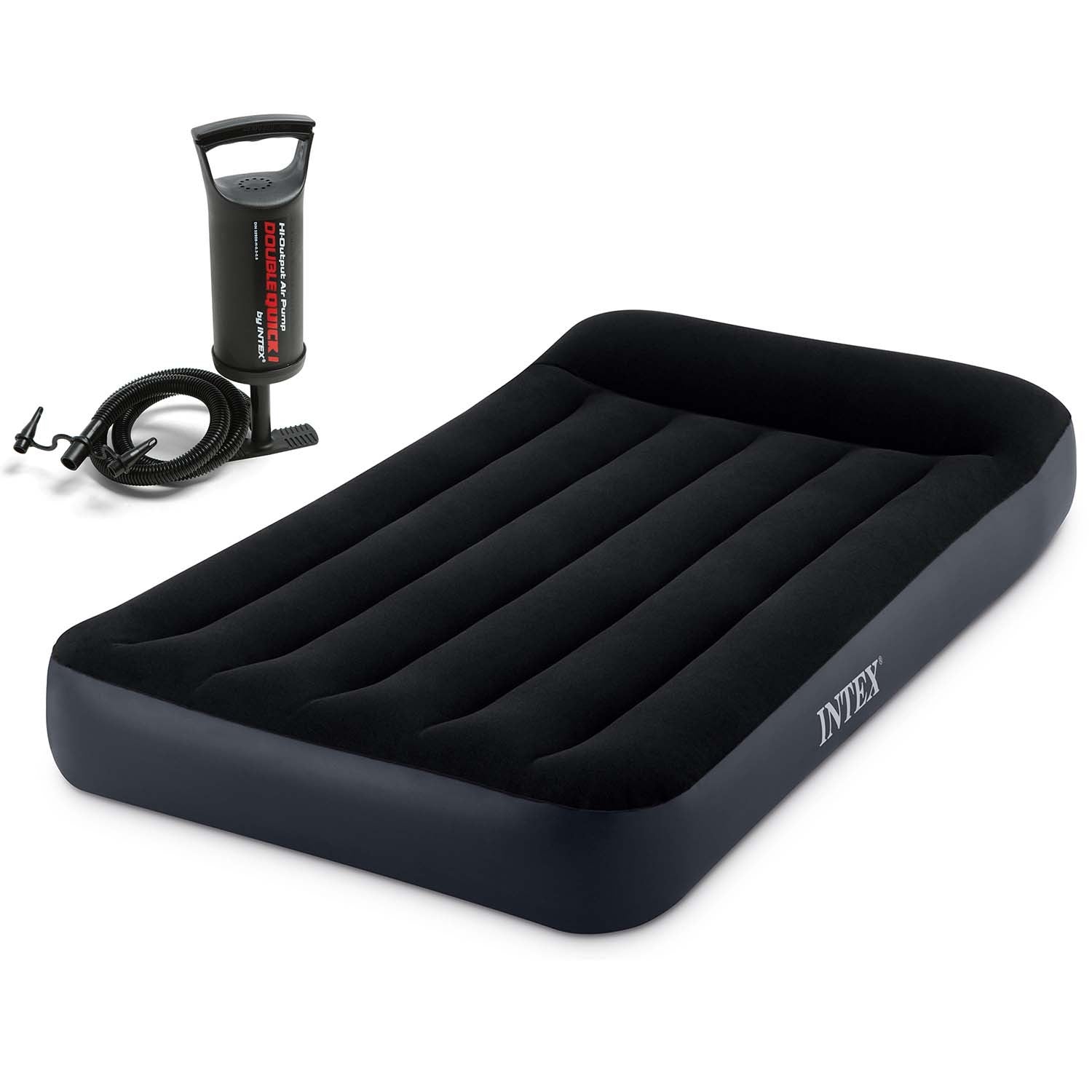 191x99x25 cm padengta čiužinė su INTEX 64141 varžtuvu