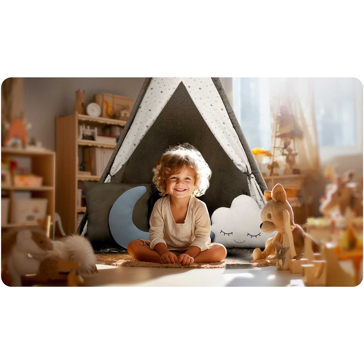 Tipi stovykla vaikams NK-406 Nukido - pilka