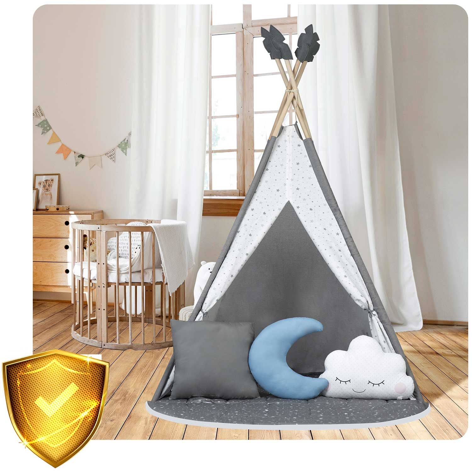 Tipi stovykla vaikams NK-406 Nukido - pilka