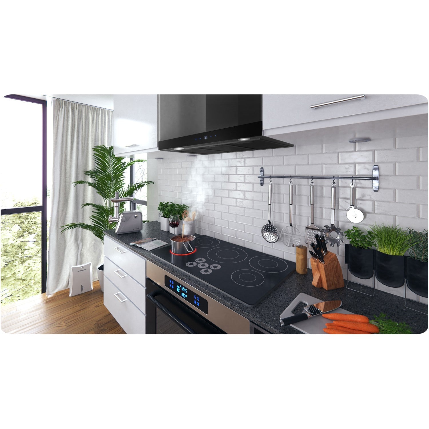 Virtuvės dangtelis 90 cm