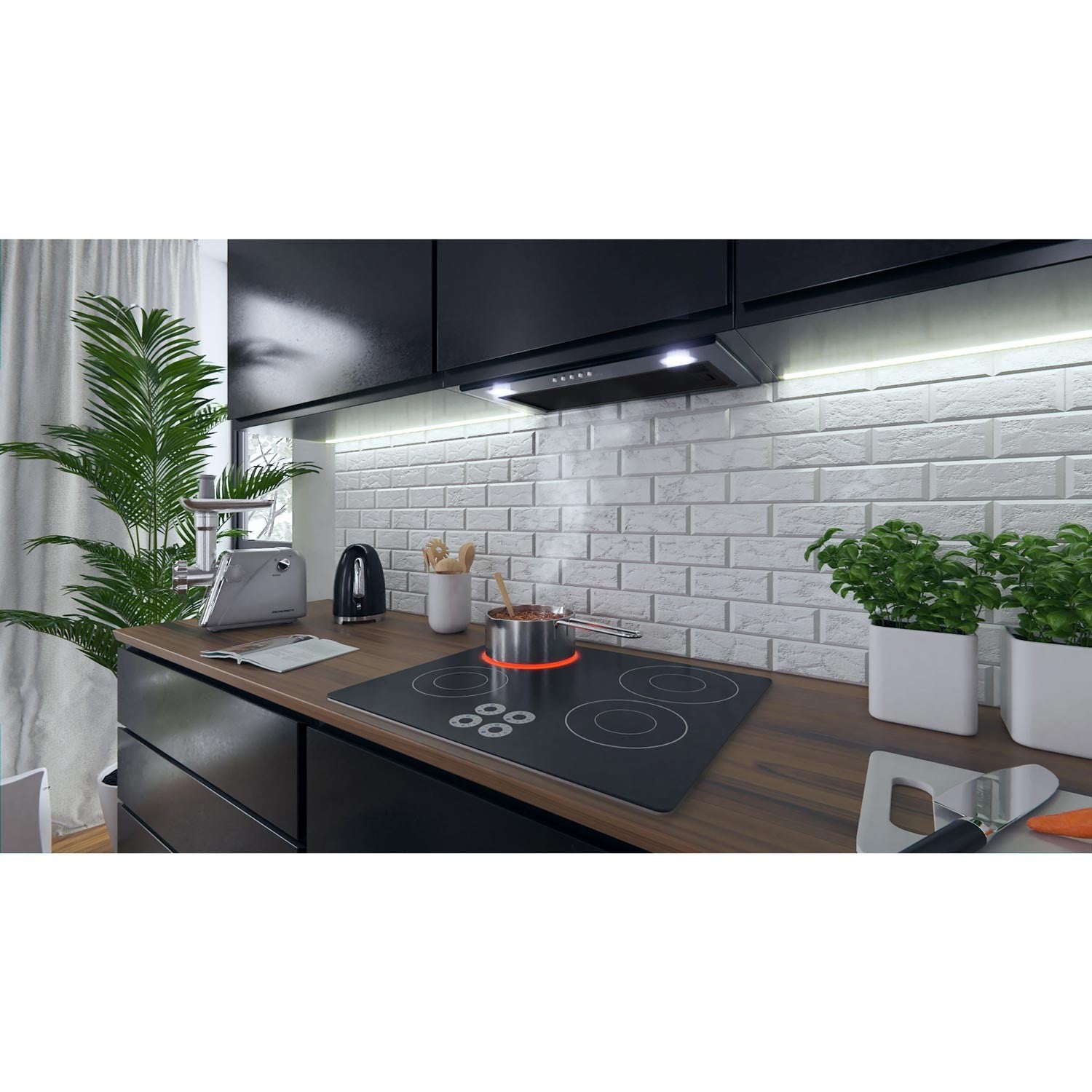 Virtuvės spintelė 52 cm juoda BE-50