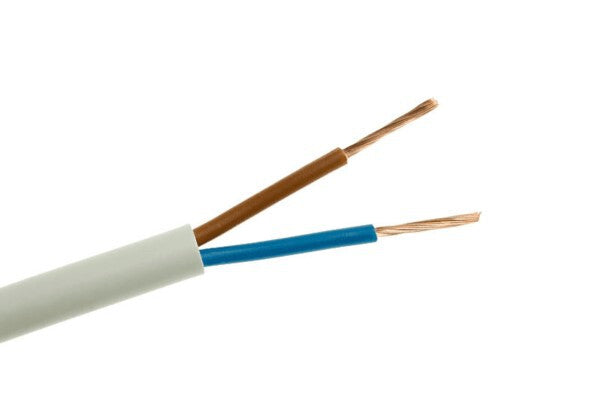 Lietkabelis OMY kabelis 2x0.5mm2 (baltas, 100m)