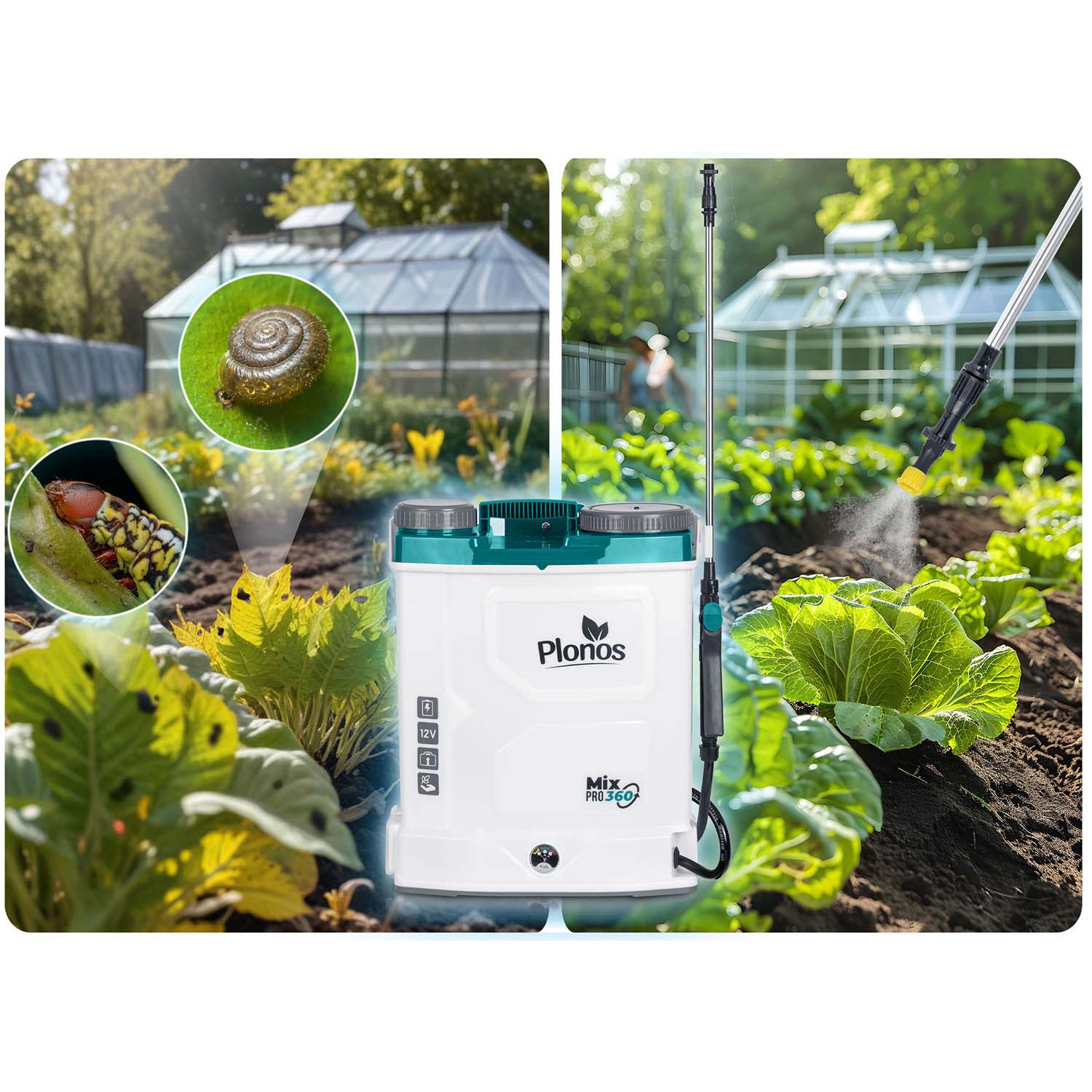 Akumuliatorių purškiklis su Plonos PL-603 maišytuvu