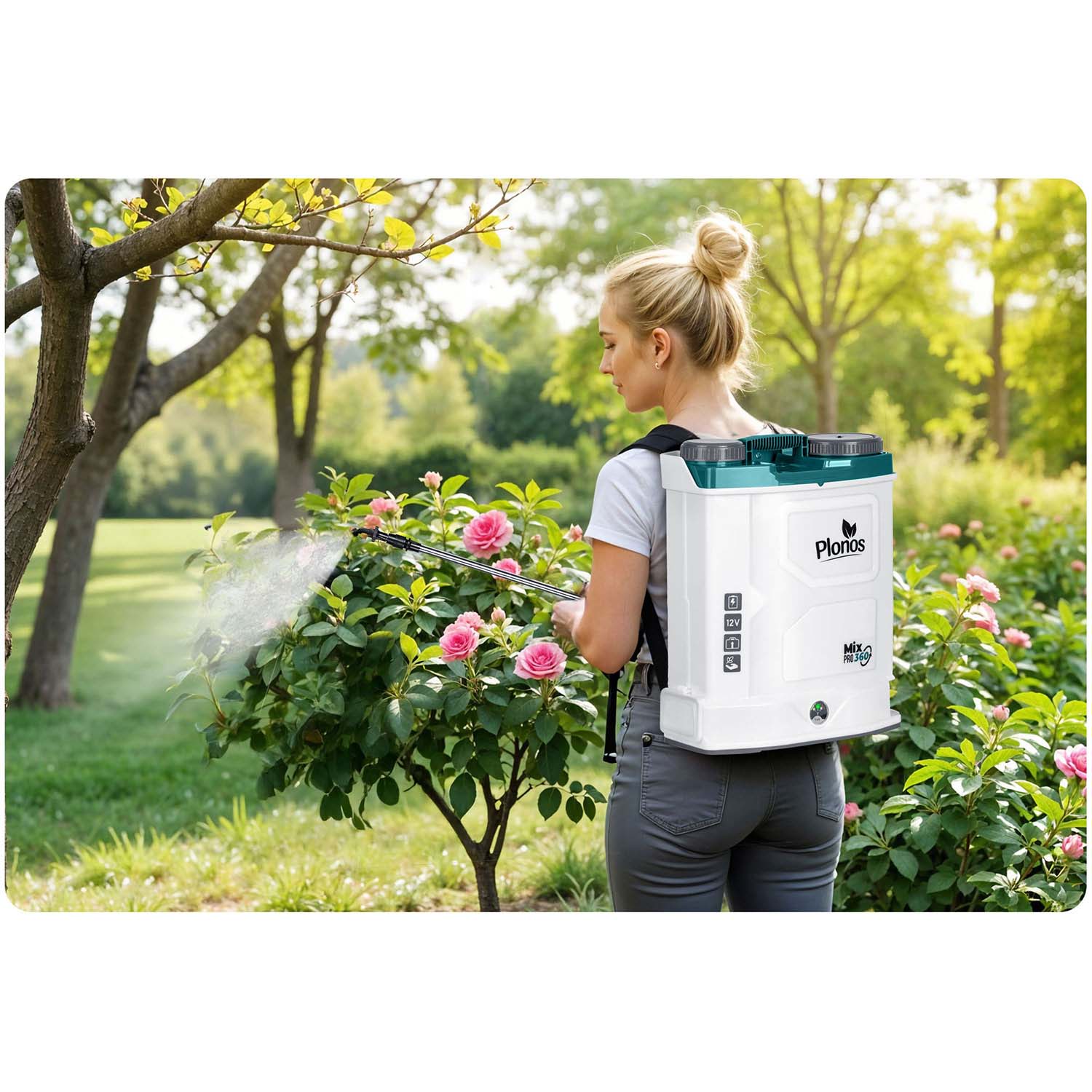 Akumuliatorių purškiklis su Plonos PL-603 maišytuvu