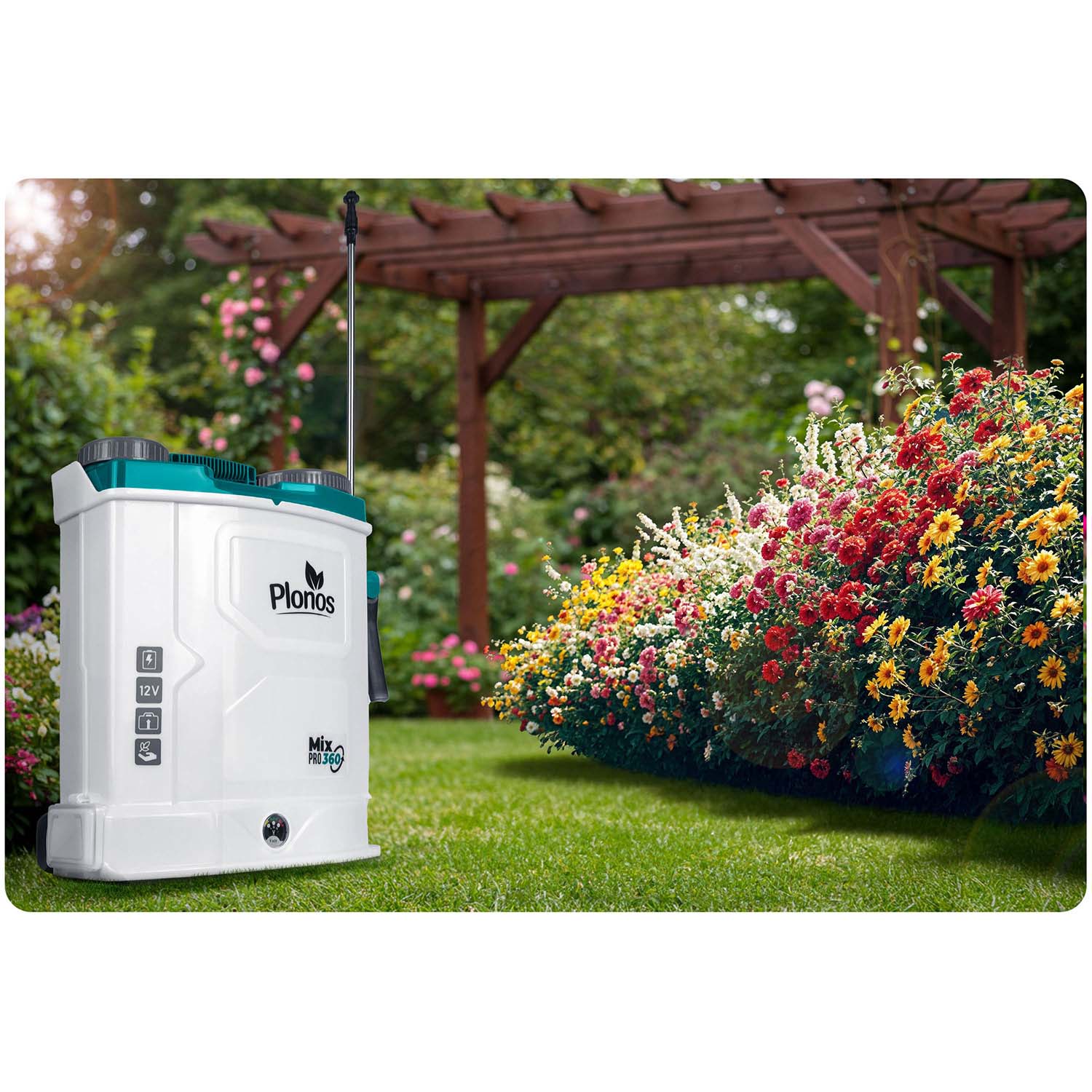 Akumuliatorių purškiklis su Plonos PL-603 maišytuvu