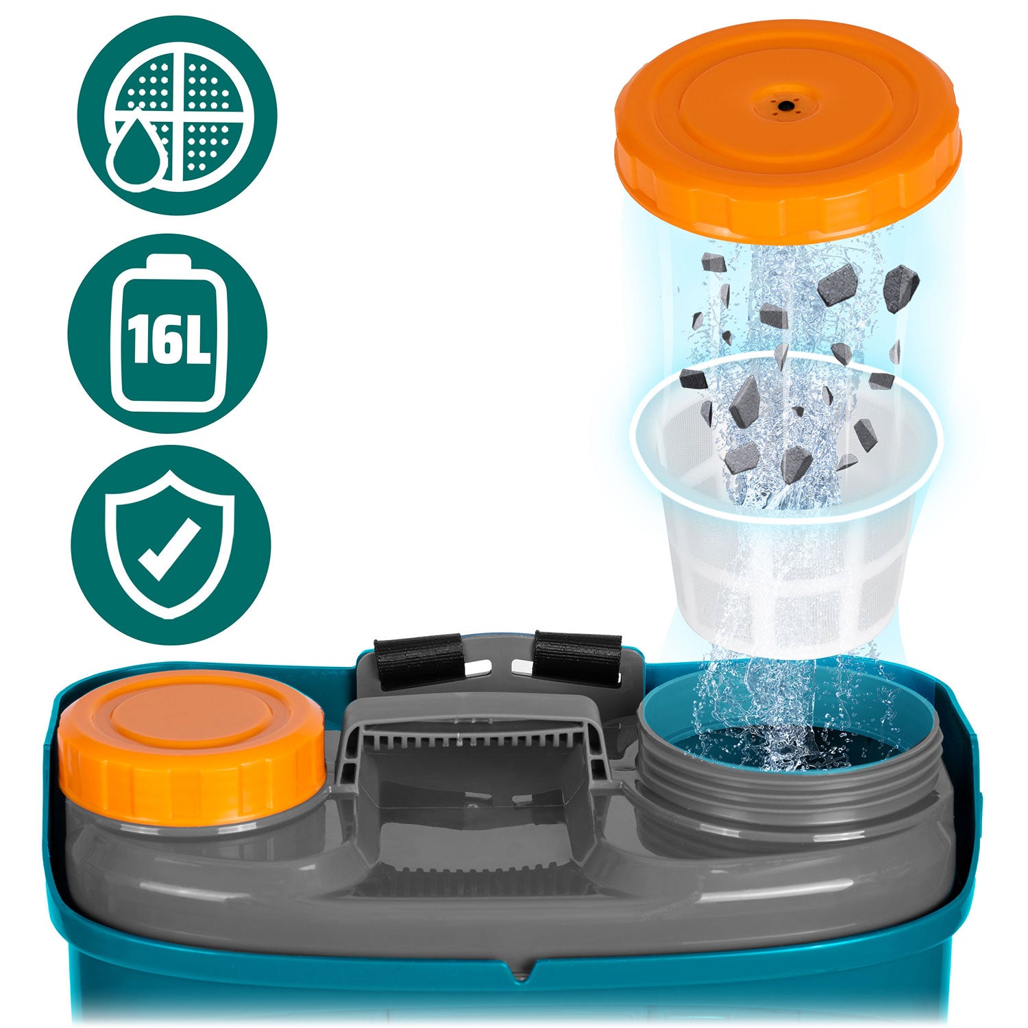 Akumuliatorių purškiklis su Plonos PL-604 maišytuvu