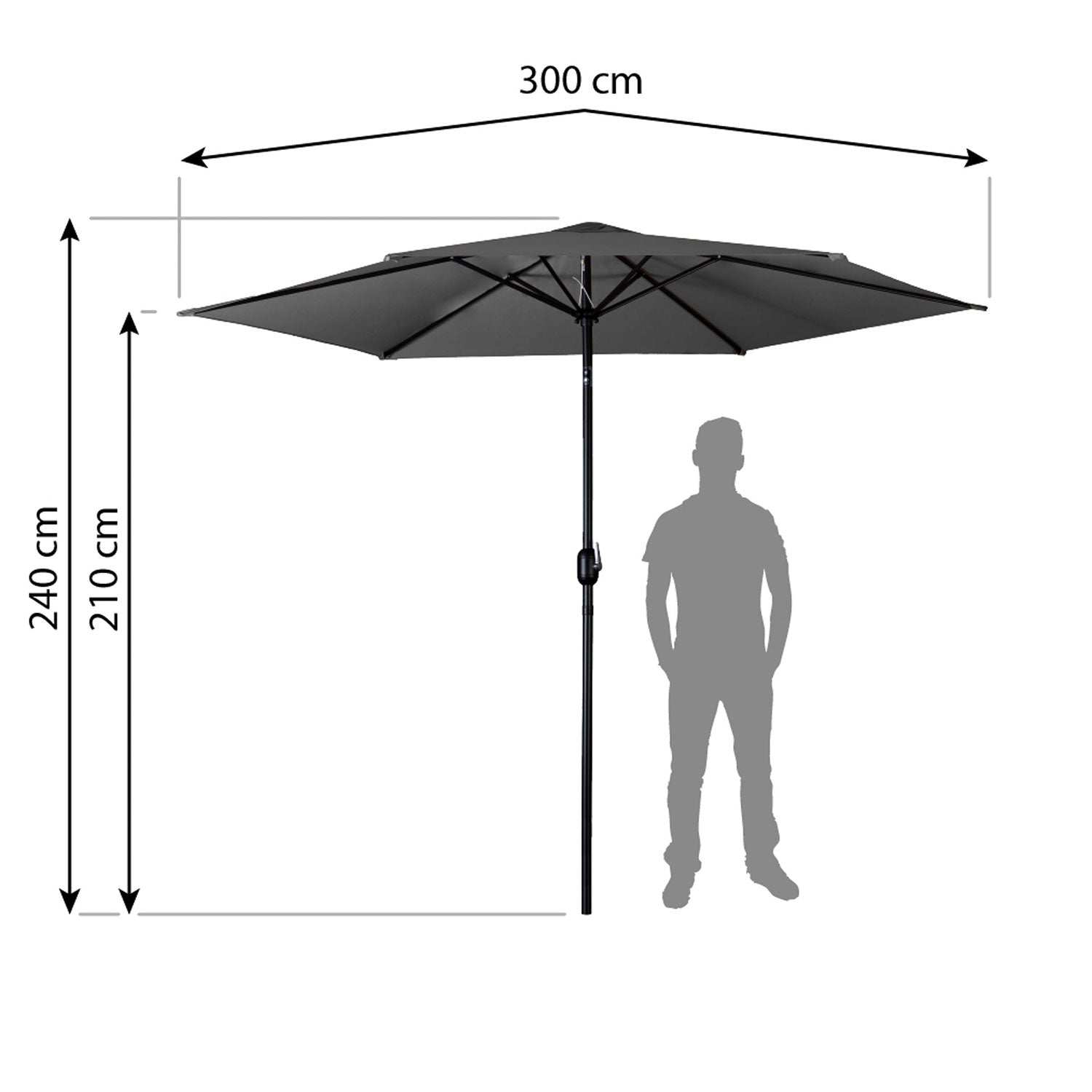 6 segmentų 300 cm apatinis sodininkas su Plonos PL-884 dangčiu