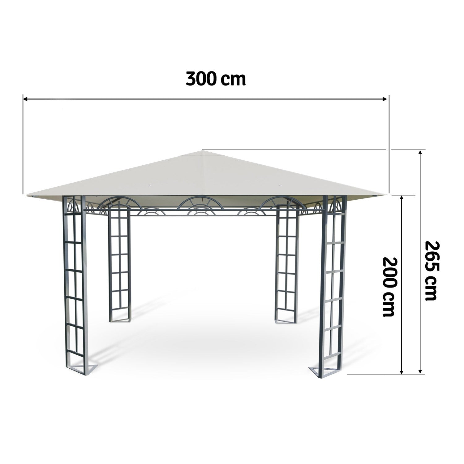 Bežo spalvos sodo paviljonas 3x3m 4934