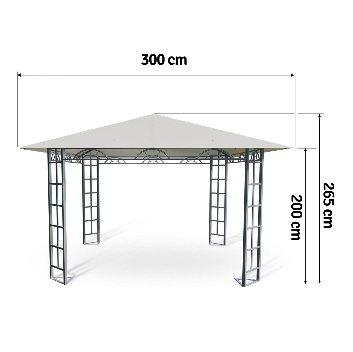 Bežo spalvos sodo paviljonas, 3x3m palapinė Plonos 4932