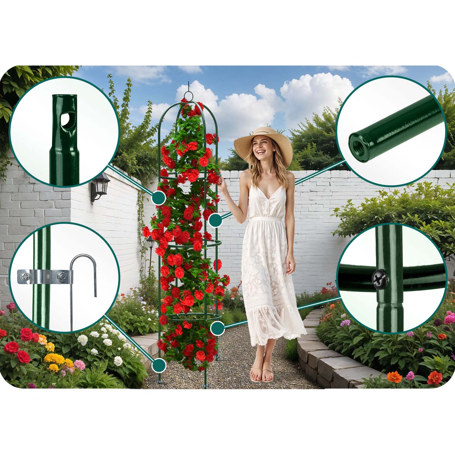 200 cm stulpų sodo pergola PL-992