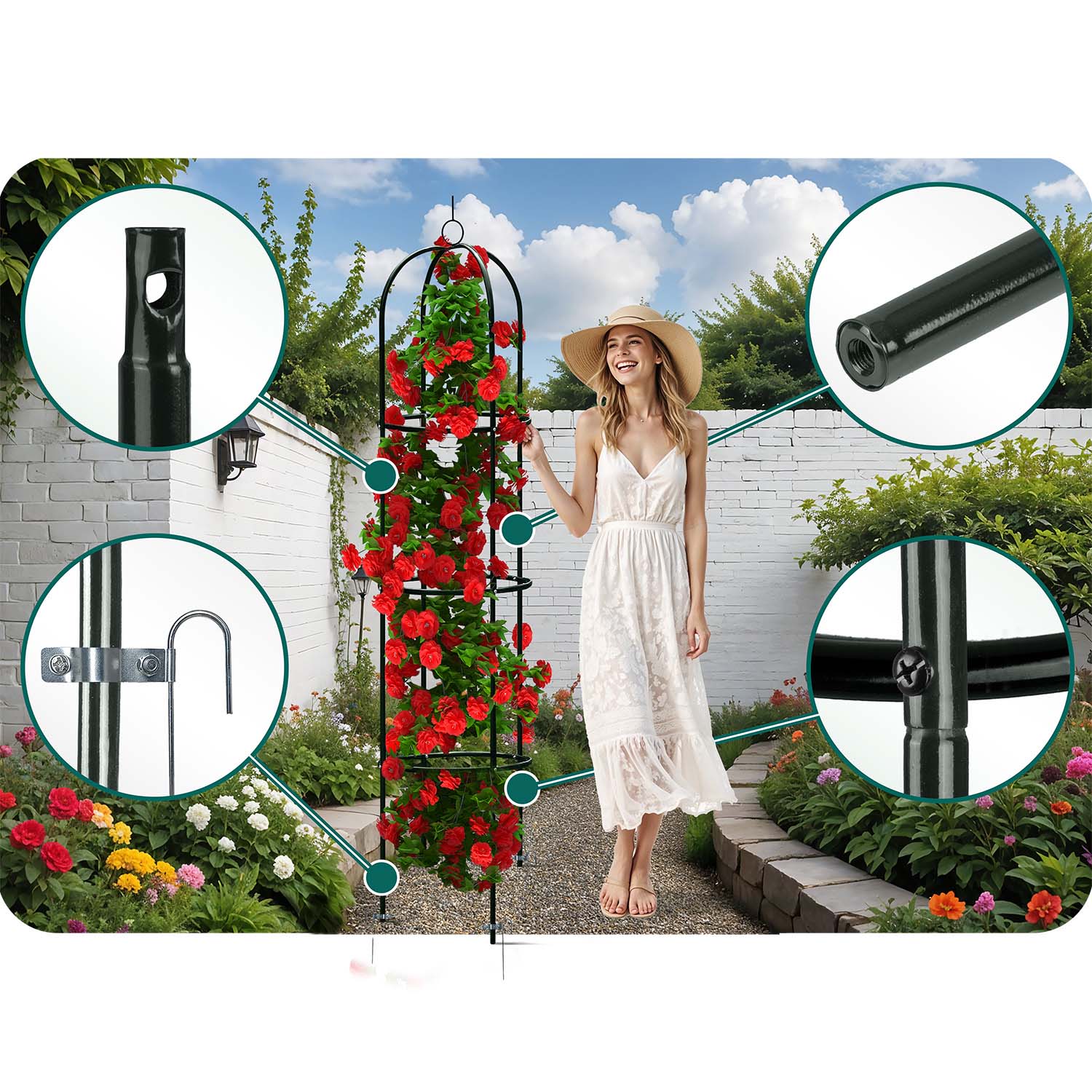200 cm stulpų sodo pergola PL-992