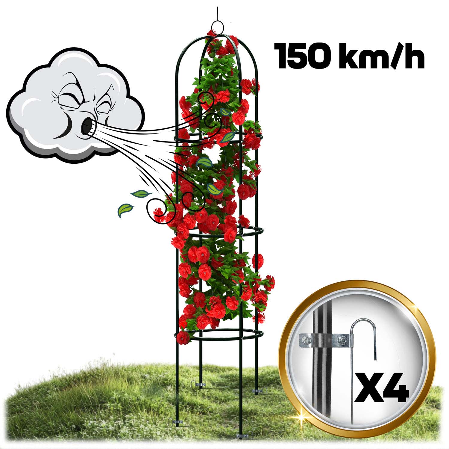 200 cm stulpų sodo pergola PL-992