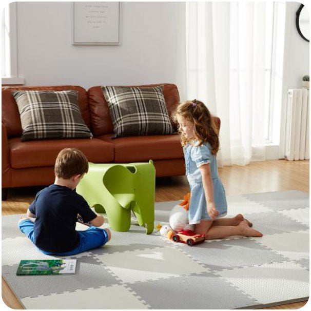 Didelis balta-grietų Ricokids puzlo putas 180x180cm 9szt