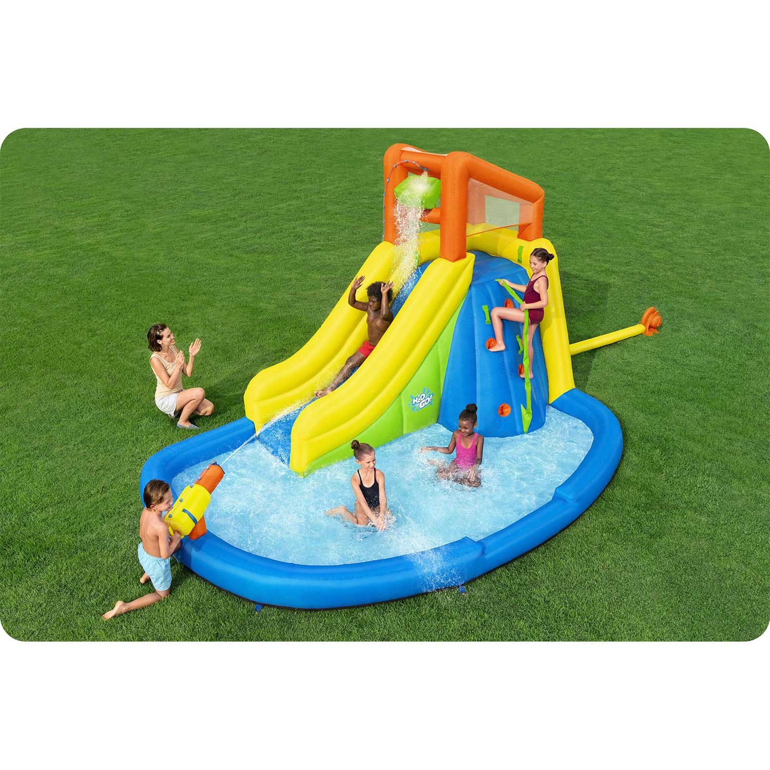 "Mega Park" pučiama žaidimų aikštelė 435 x 286 x 267 cm "Bestway" 53478
