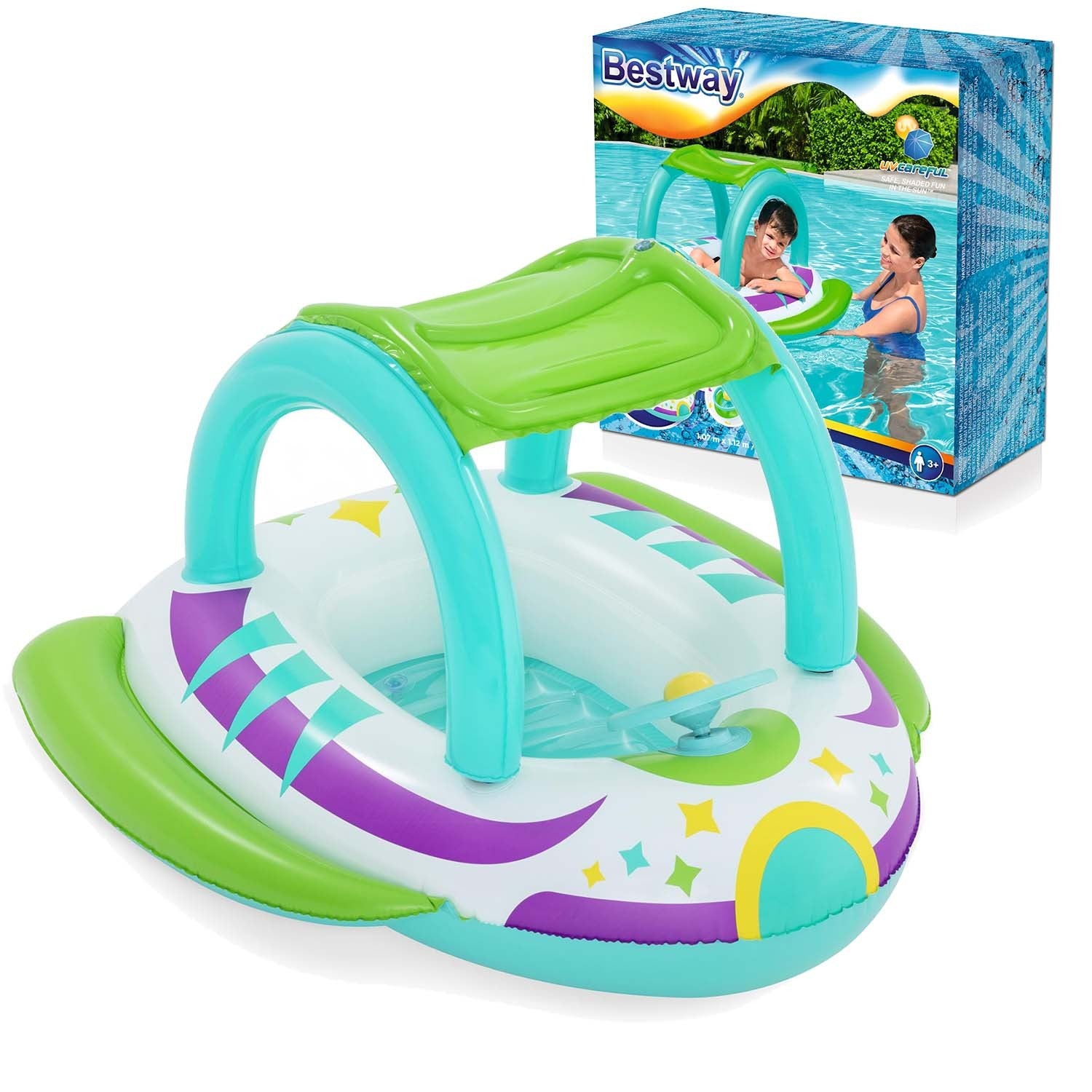 Plovimo paplūdimio laivas su 107 x 112 cm plotu