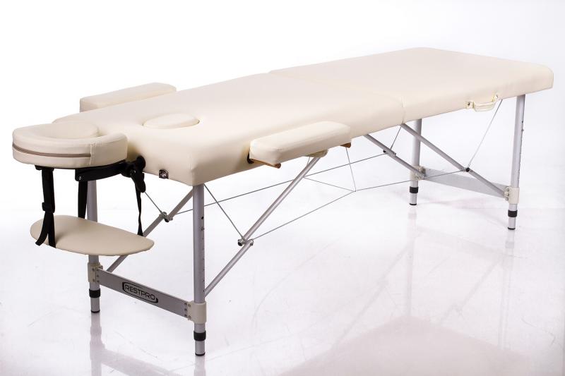 RESTPRO® ALU 2 (M) kreminis nešiojamas masažo stalas