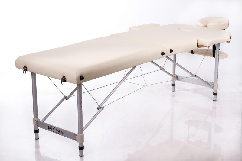 RESTPRO® ALU 2 (M) kreminis nešiojamas masažo stalas