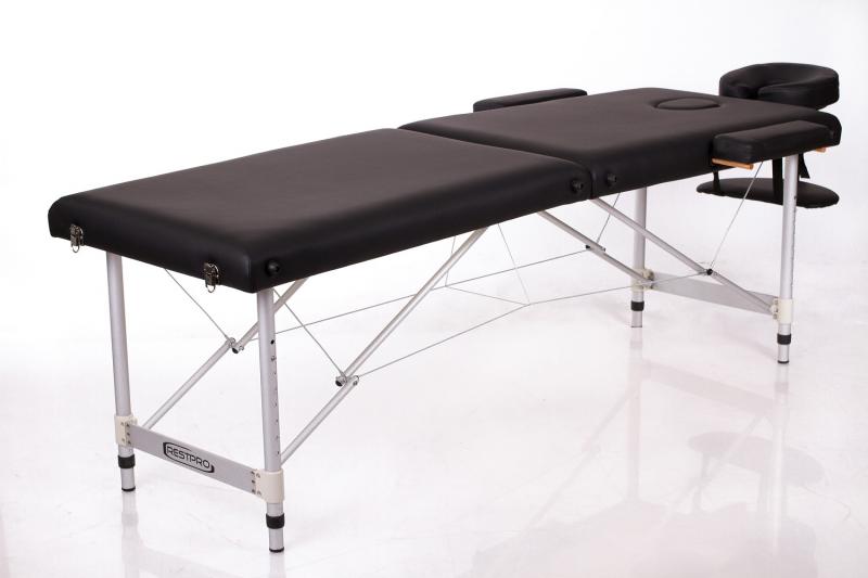 RESTPRO® ALU 2 (M) juodas nešiojamas masažo stalas