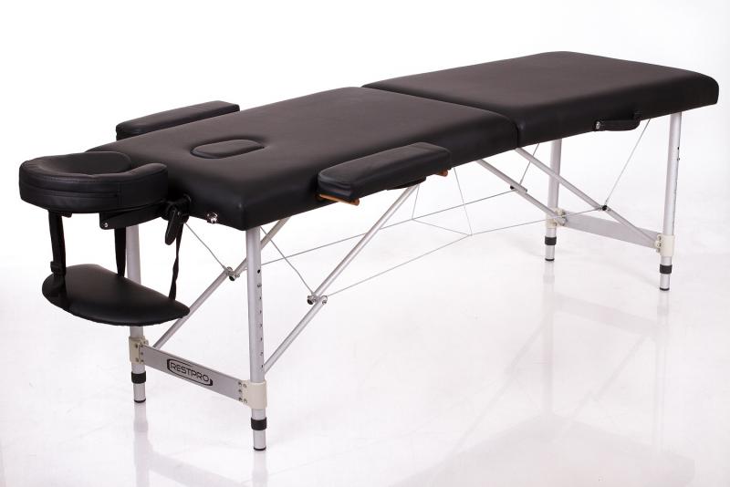 RESTPRO® ALU 2 (S) juodas nešiojamas masažo stalas