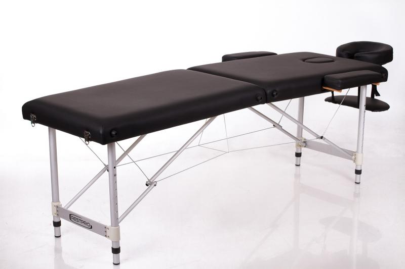 RESTPRO® ALU 2 (S) juodas nešiojamas masažo stalas