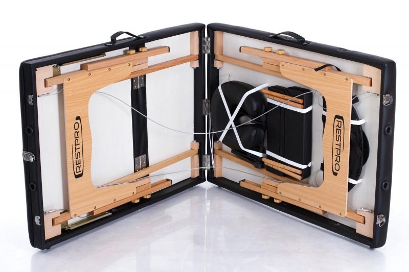 RESTPRO® Classic-3 juodas nešiojamas masažo stalas