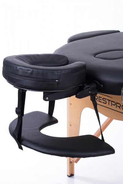 RESTPRO® Classic Oval 3 Black nešiojamas masažo stalas
