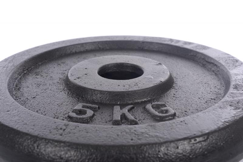 Stalo svorio diskas barbelėms ir manteliams (plaketa) 5 kg (31,5 mm)