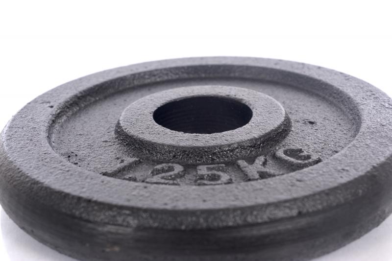 1,25 kg (31,5 mm) plieno svorio diskas barbelėms ir manteliams (plaketa)