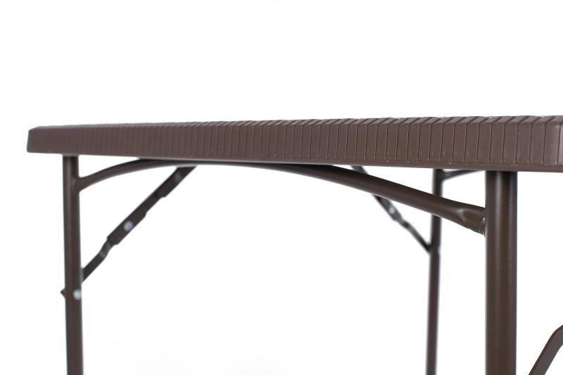 Kvadratinis plastikinis sulankstomasis stalas su ratano konstrukcija 86x86x74 cm