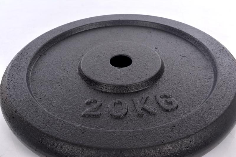 Geležies svorio diskas barbelėms ir manteliams (plaketa) 20 kg (31,5 mm)