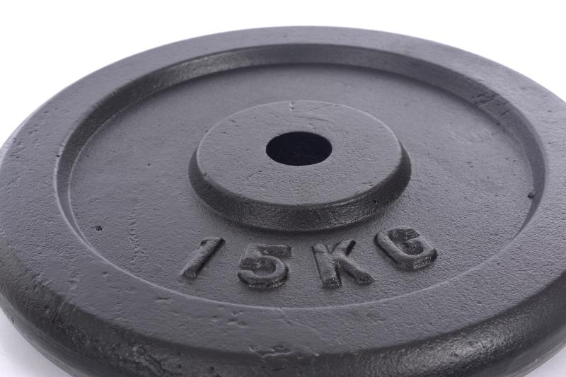 Stalo svorio diskas barbelėms ir manteliams (plaketa) 15 kg (31,5 mm)