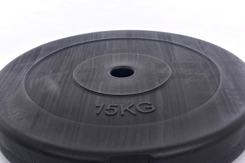 Vinilo svorio diskas barbelėms ir manteliams (plaketa) 15 kg (31,5 mm)