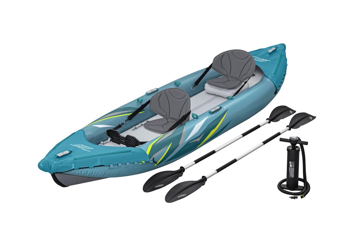 Dviejų vietų pripučiamasis kajakas Bestway Waypoint Elite X2, 382x101x35 cm, 65167