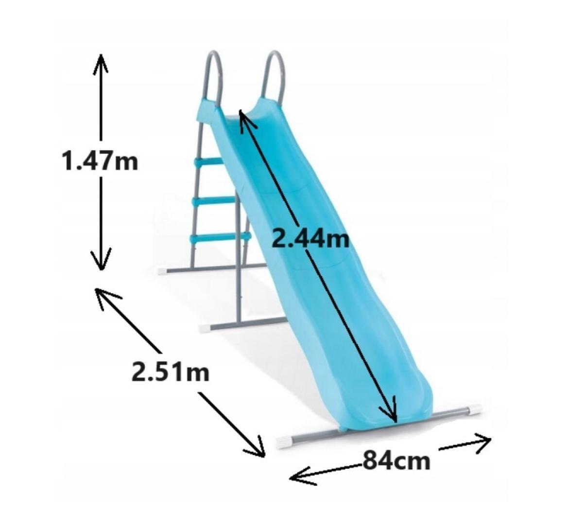 Slidinėjimo kalva Intex 2,44 m, aukštis 1,47 m, šviesiai mėlyna