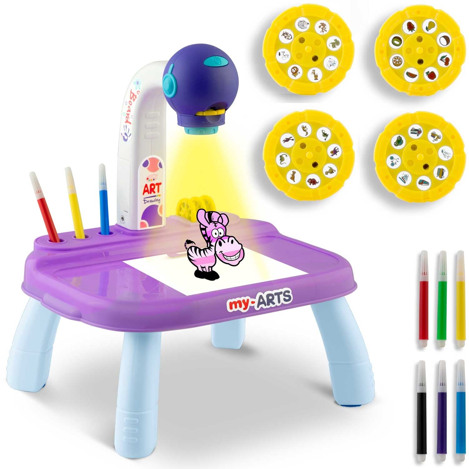 Ricokids 773700 projektoris piešimui mokytis - violetinis