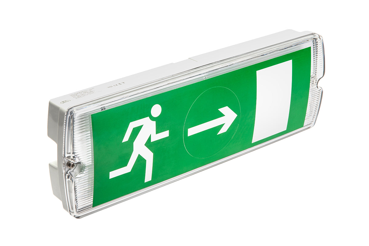 SAHER-1 LED evakuacinis šviestuvas prie sienos (3W, 6400K, IP 65, 350mAh)