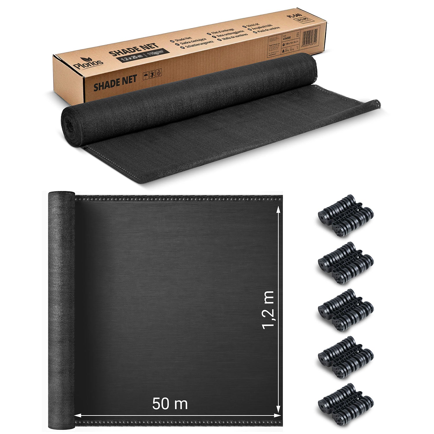 1,25 m × 50 m 110 g/m2 + 50 pilkojo juostos