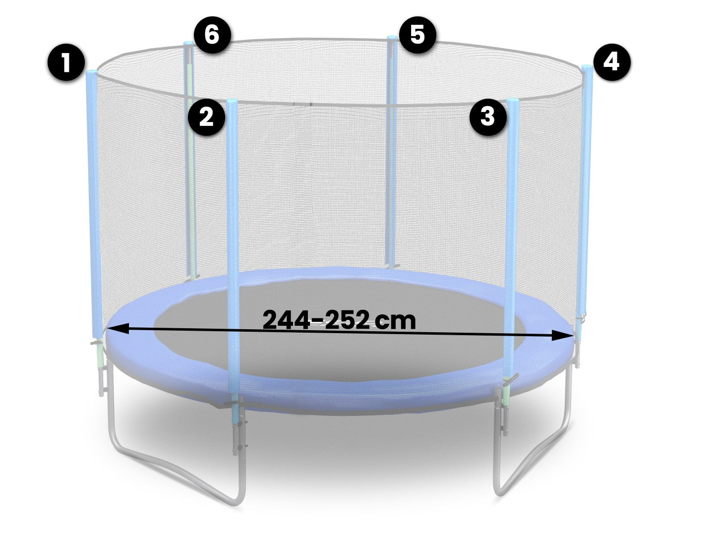 183 cm 6 pėdų Neo-Sport trampolino išorinis tinklas