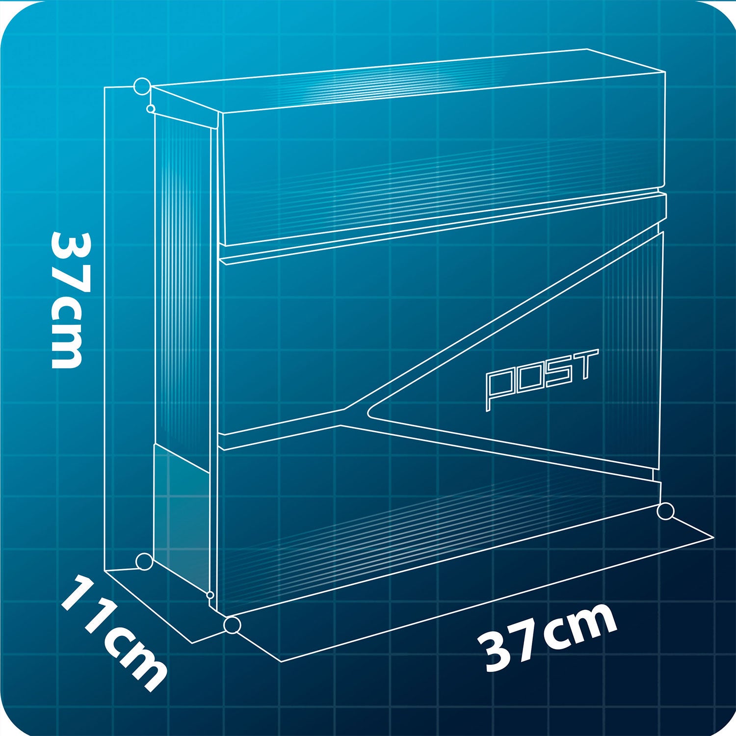 37x37x10,5 cm antracito HM-862 laiškų dėžutė