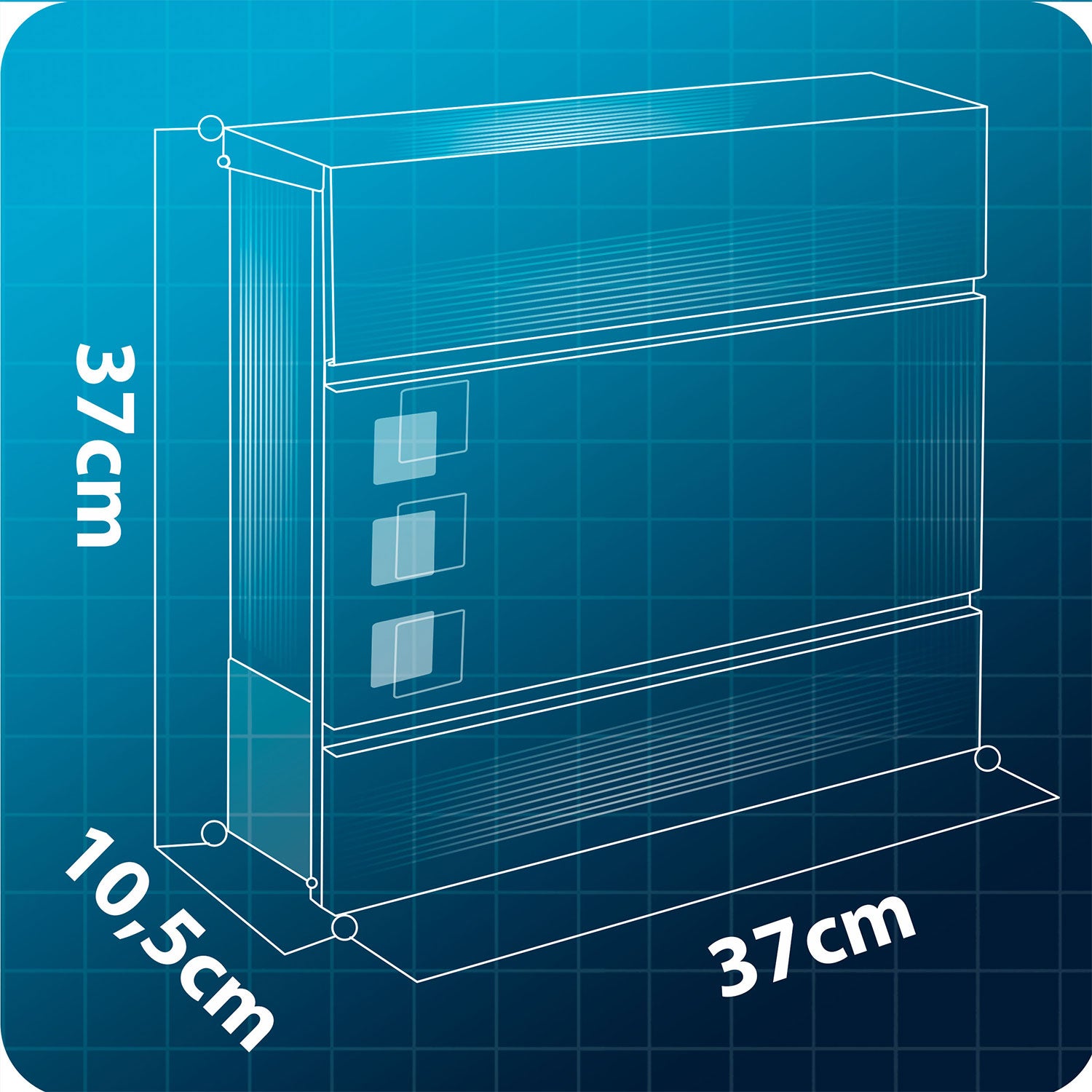 37x37x10,5 cm antracito HM-863 laiškų dėžutė