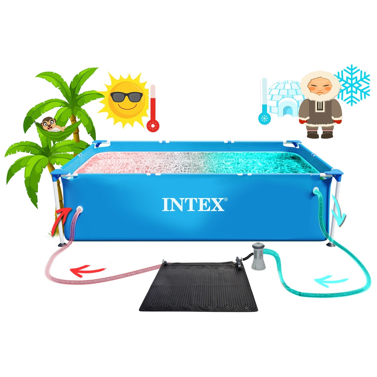 120 x 120 cm INTEX 28685 saulės vandens šildymo panelas