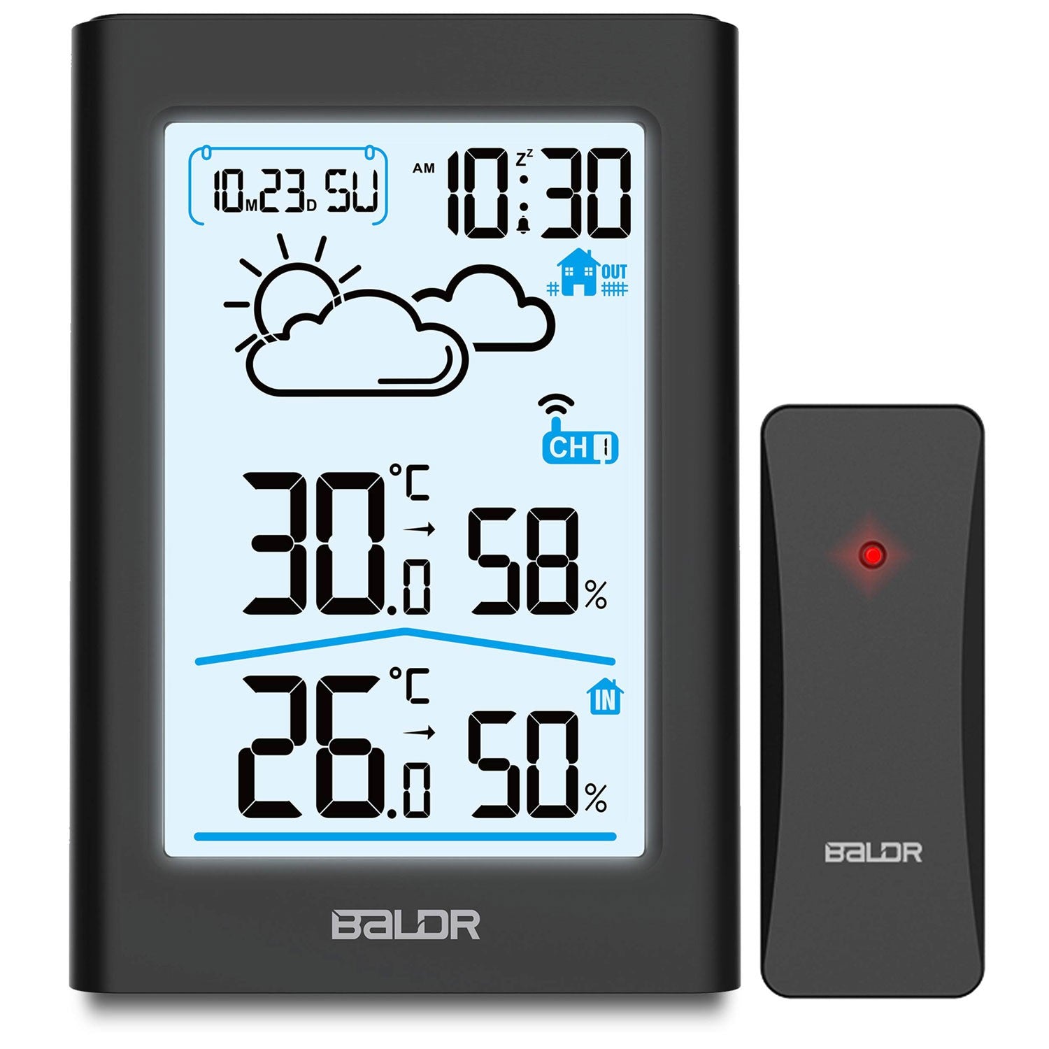 Ženklinė meteorologijos stotis su juodu BD-911 ekranu