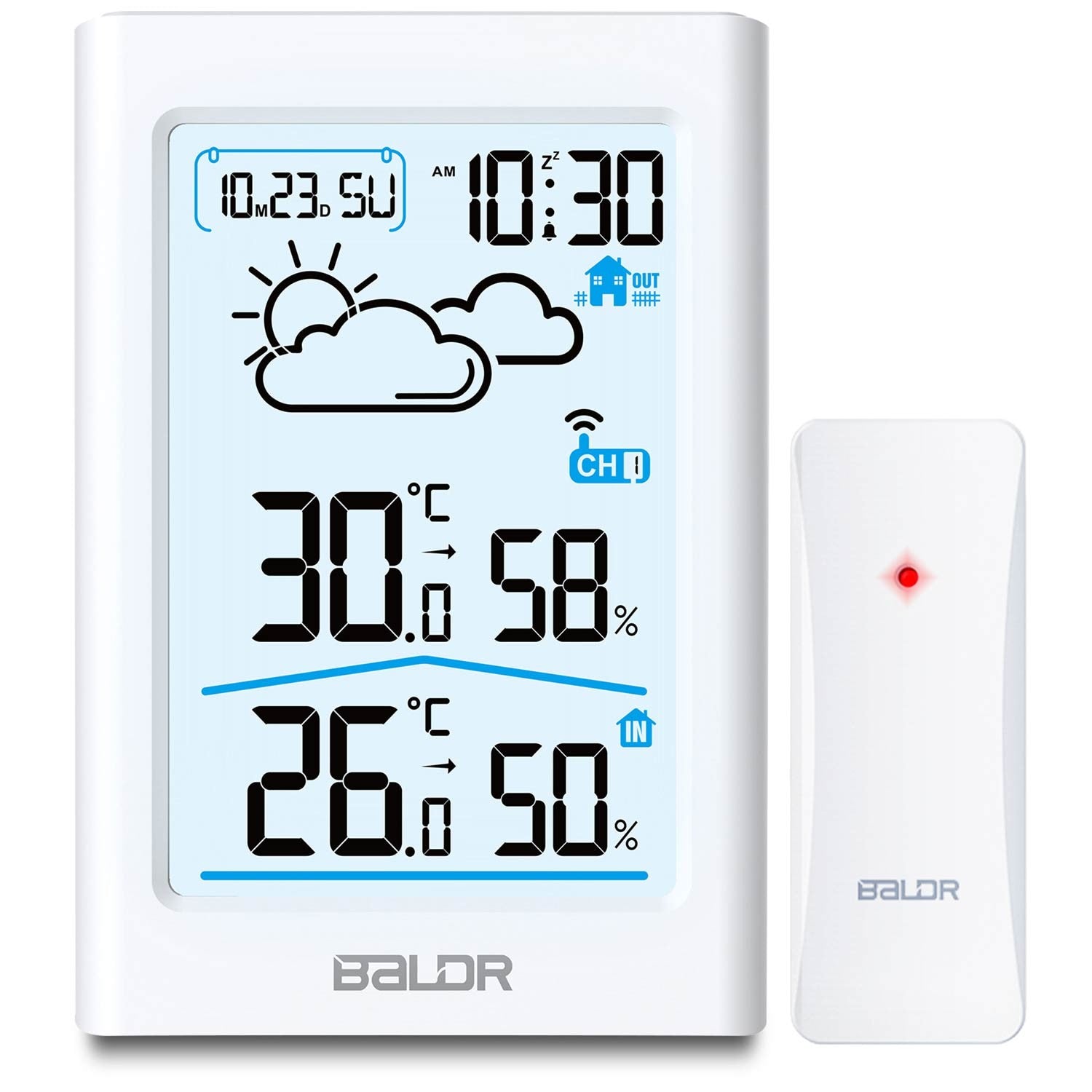 Meteorologinė stotis Berdsen BD-911 su baltu ekranu