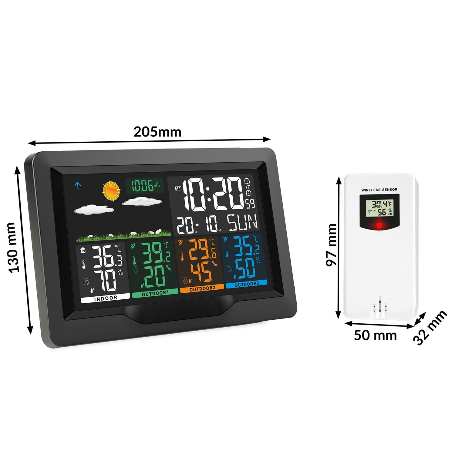 Meteorologinė stotis su juodu BD-904 ekranu