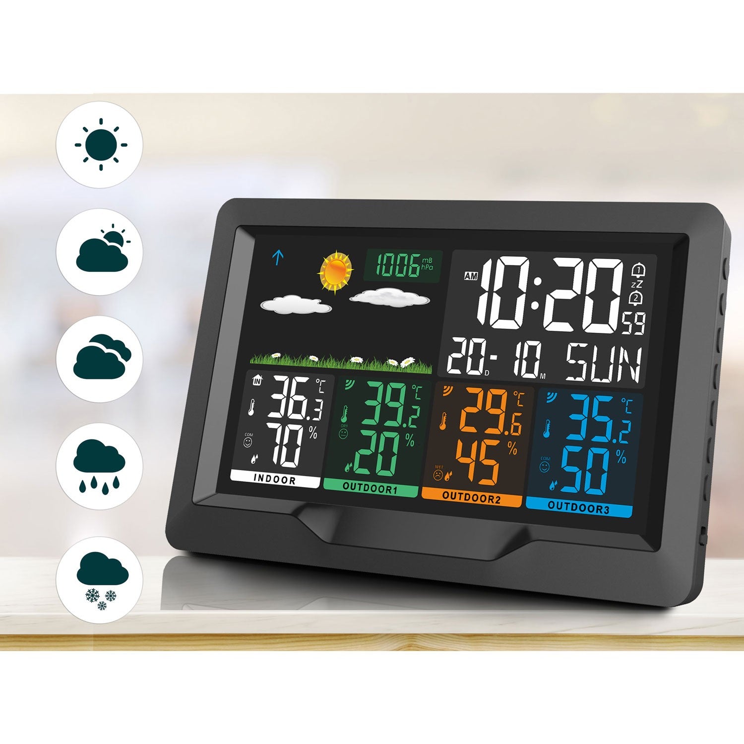 Meteorologinė stotis su juodu BD-904 ekranu