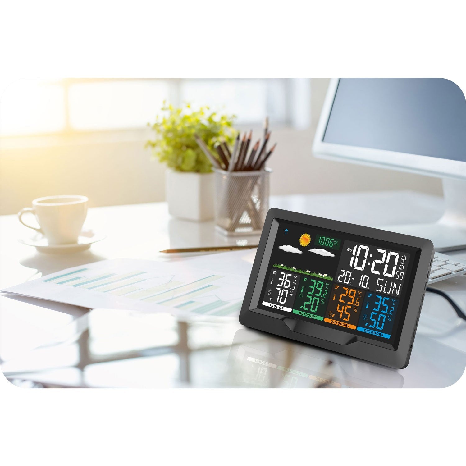 Meteorologinė stotis su juodu BD-904 ekranu
