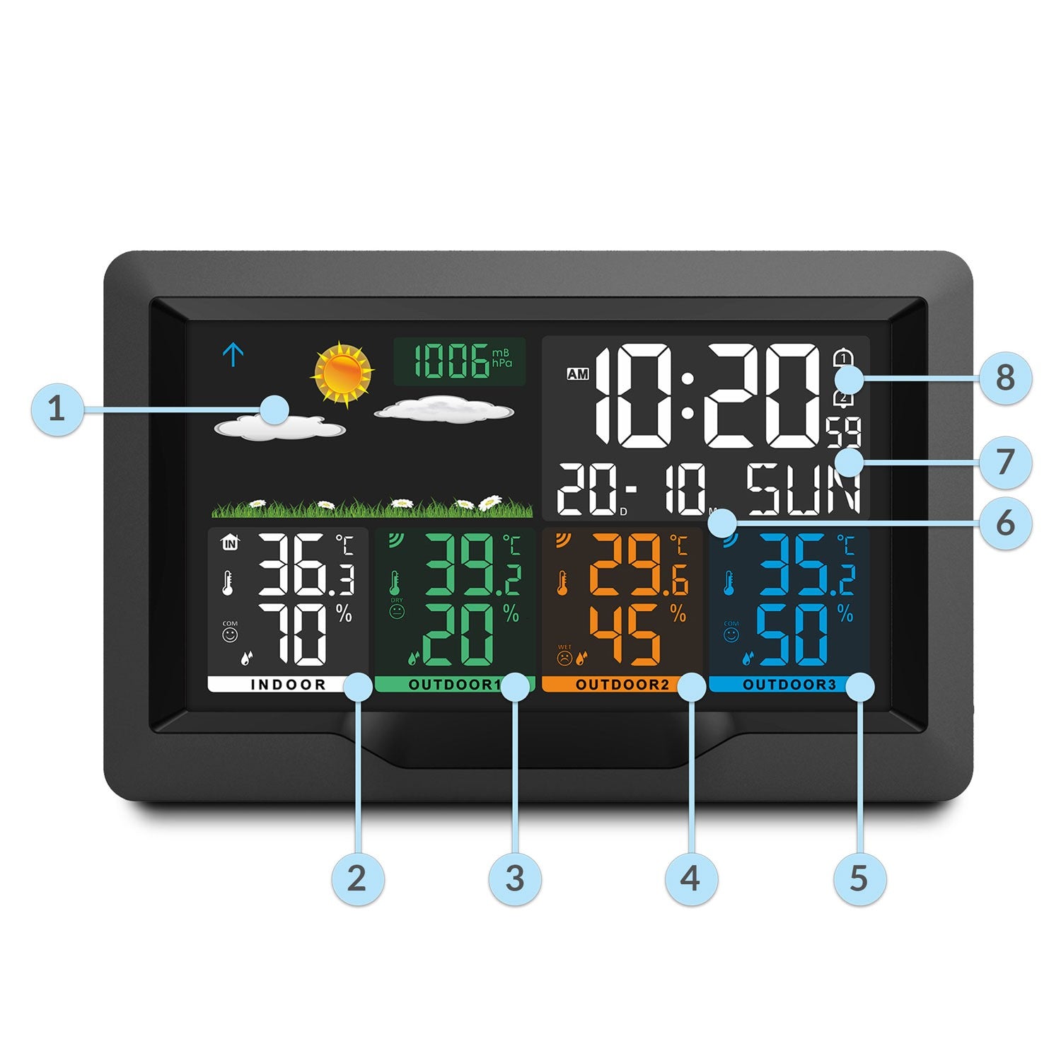 Meteorologinė stotis su juodu BD-904 ekranu