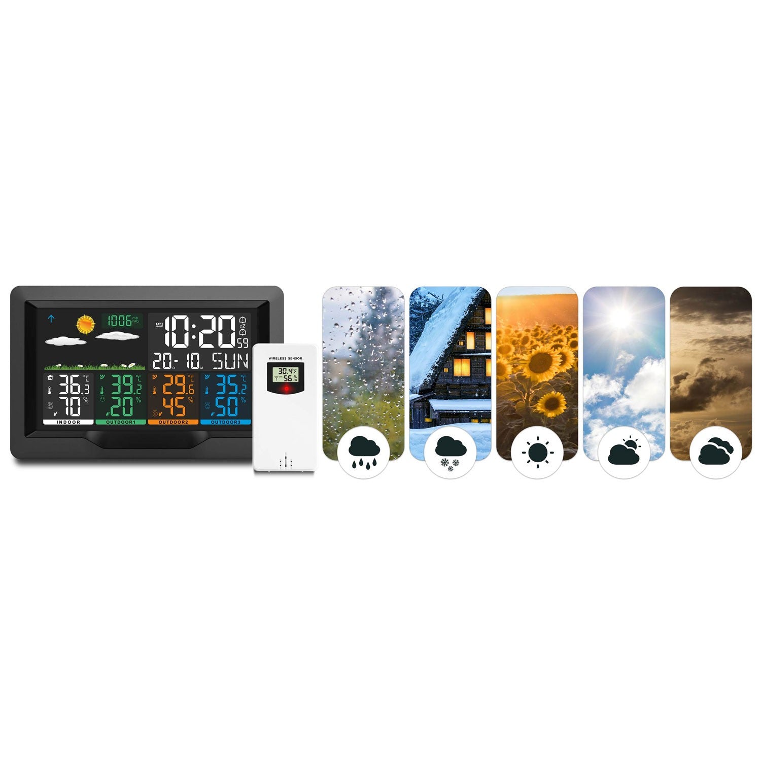 Meteorologinė stotis su juodu BD-904 ekranu